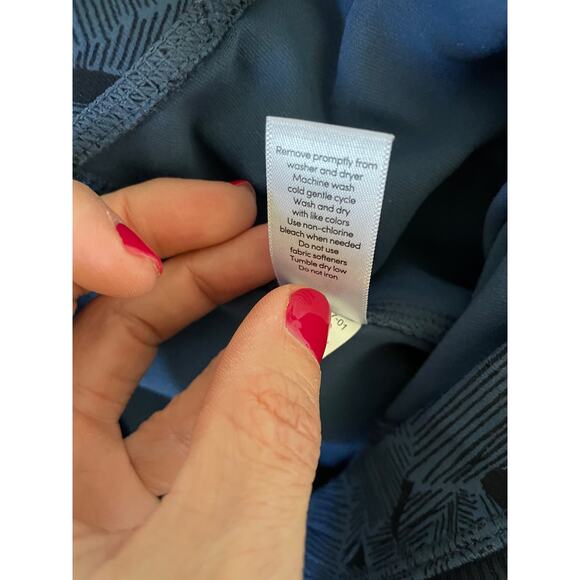 Athleta Full Length Tropical Side Pocket Leggings Blue Size XS - Picture 10 of 11